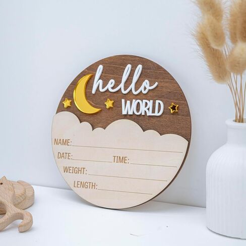 8pcs 4in Baby Monthly Milestone, Wooden Baby Milestone Signs, Monthly Milestone Wood Discs, Baby Milestone Discs (Blue) in Saudi Arabia