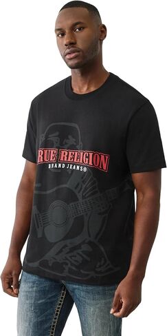 تي شيرت رجالي قصير الأكمام بشعار الظل من True Religion - تي شيرت برسومات بياقة دائرية in Saudi Arabia