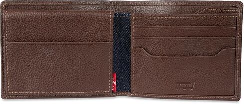 محفظة Levi's Ornament Passcase للرجال مع مقسم الفاتورة، بني، مقاس واحد in Kuwait