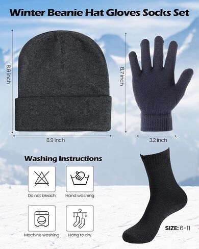 Toulite 60 Pcs Winter Beanie Hat Gloves Socks Set for Women Men Unisex Beanie Warm Stocking Hats Bulk for Homeless Care in Saudi Arabia