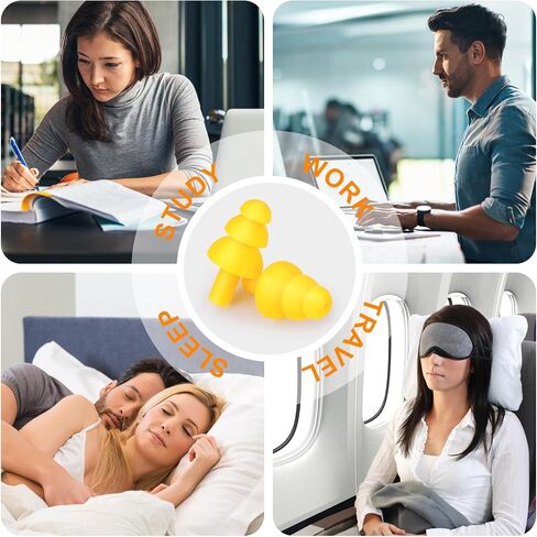 Ear Plugs for Sleeping Noise Cancelling, Soft Silicone Ear Plug, 8 Pairs Reusable Ear Plug, Waterproof Noise Reduction Earplugs for Sleeping, Concert, Snoring, Travel, Work (8 Colors) in Saudi Arabia