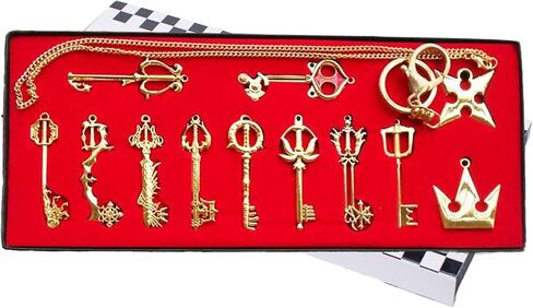 Xcoser الجدة تأثيري Keyblade سلسلة المفاتيح قلادة مجموعة لجميع القديسين عيد الميلاد هدية ذهبية 12pcs in Kuwait
