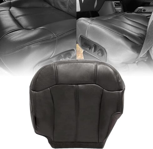 Priprilod #122 Dark Gray Leather Driver & Passenger Side Bottom & Top Lean Back Seat Cover Compatible with Chevy Silverado Tahoe Suburban Avalanche GMC Sierra Yukon XL 1999 2000 2001 2002 in Saudi Arabia