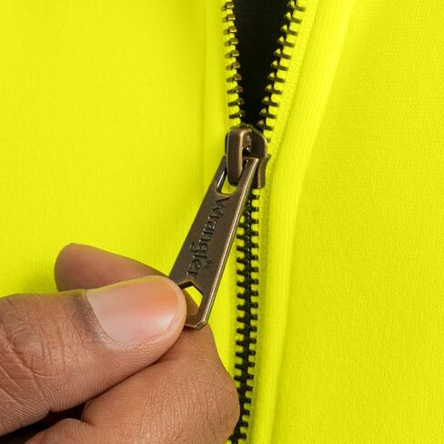 Wrangler mens Durable Performance Fleece Hi-viz Full Zip Hoodie in Saudi Arabia
