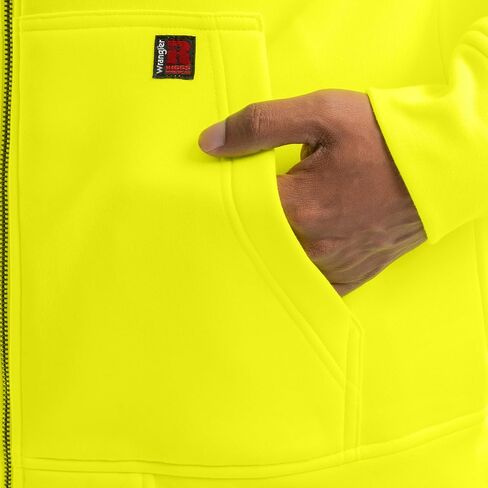 Wrangler mens Durable Performance Fleece Hi-viz Full Zip Hoodie in Saudi Arabia