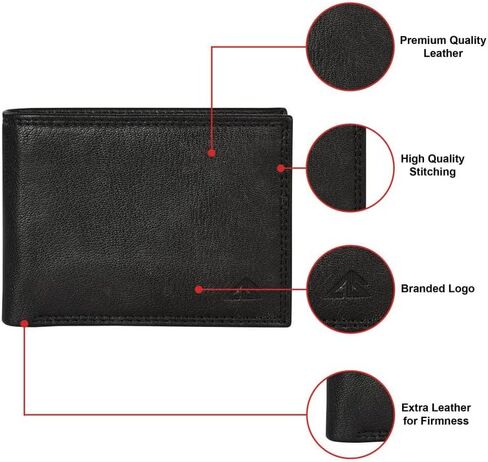 ASAD Genuine Leather Wallet for Men | Slim, Stylish, Genuine Leather Double Stitched RFID Blocking Bifold Stylish | Bifold Wallet With 8 Card Slot | Gift for Him | Crazy Horse With American Flag in Kuwait