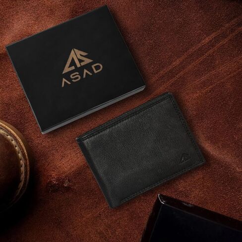 ASAD Genuine Leather Wallet for Men | Slim, Stylish, Genuine Leather Double Stitched RFID Blocking Bifold Stylish | Bifold Wallet With 8 Card Slot | Gift for Him | Crazy Horse With American Flag in Kuwait