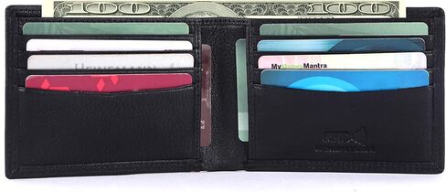 ASAD Genuine Leather Wallet for Men | Slim, Stylish, Genuine Leather Double Stitched RFID Blocking Bifold Stylish | Bifold Wallet With 8 Card Slot | Gift for Him | Crazy Horse With American Flag in Kuwait