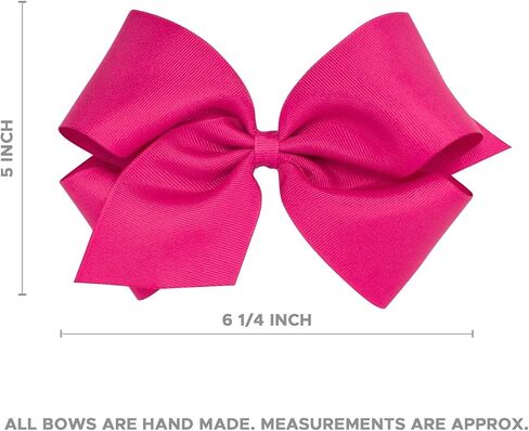 Wee Ones Girls' Grosgrain Bow with Moonstitch Edge and Holiday-Themed Embroidery on a WeeStay Clip, Medium, Present in Kuwait