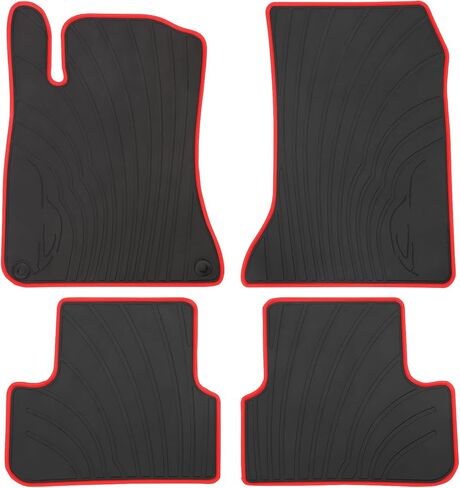 Car Floor Mats Liners Custom Fit for Mercedes Benz CLA 2014-2019/GLA 2015-2020, A Class 2012-2019/B Class 2013-2019 Full Black Rubber Set All Weather Protection Heavy Duty Odorless in Kuwait