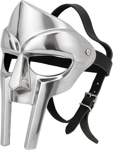 قناع MF Doom، قناع مدرع فارسي من القرون الوسطى للبالغين - قناع تنكري للحفلات الخيالية والهالوين للجنسين - خوذة المصارعون الرومانيين ماكسيموس خوذة الفايكنج - هدية عيد الميلاد in Saudi Arabia
