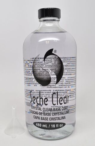 مجموعة Seche Clear الاحترافية، طبقة أساسية شفافة كريستالية لطلاء الأظافر، 4 أونصة و0.5 أونصة لإعادة التعبئة in Kuwait