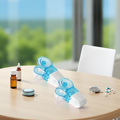 2Pcs Blue Portable Pill Taker Remover, Blister Pack, No Contact Easy to Take Out Portable, Travel Tablet Dispenser Pills Extractor Tool, Personal Pill Organizers Health, Pill Remover in Saudi Arabia