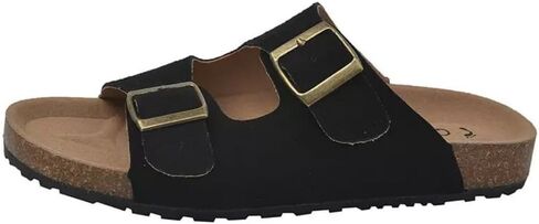 UIKGITP Women's Suede Buckle Slides Sandals Cork Footbed Summer Suede Walking Buckle Flat Clogs Comfort Slip On Slippers in Saudi Arabia