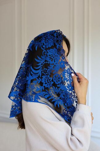 حجاب طويل كاثوليكي من مانتيا قداس إنفينيتي للكنيسة من الدانتيل حجاب الكنيسة الإسبانية للنساء رأس قداس الكاتدرائية in Kuwait