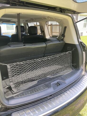 Trunk Organizer Cargo Net for Infiniti QX56 QX80 2004-2025 – Envelope Style Cargo Net for SUV – Premium Mesh Car Trunk Organizer Vehicle Carrier Storage – Compatible with QX56 QX80 in Saudi Arabia