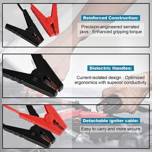 Portable Car Jump Starter Compatible with Makita 18V- 11AWG Heavy Duty Jump Starter Cable (1.2FT) for Car Battery Emergency Jump Start, Using Tool Batteries (Battery Sold Separately) in Saudi Arabia