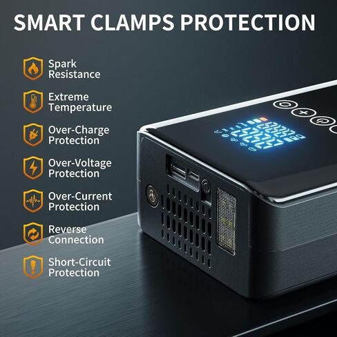 Portable Car Battery Jump Starter with Air Compressor, 4200A 150 PSI Jump Box (All Gas/8L Diesel), 12V Jump Pack for Car, Touch Screen LCD Display, Type-C, Multifunctional Light in Saudi Arabia