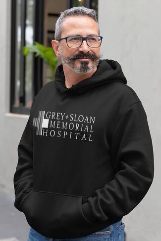 سويت شيرت بقلنسوة برسوم جرافيكية للجنسين من Wild Bobby Gray Sloan Memorial Hospital Fan Logo Pop Culture للجنسين in Saudi Arabia