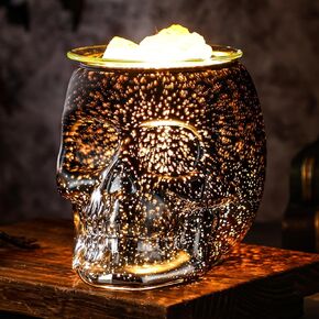 سخان تذوب الشمع، سخان شمع الهالوين المعطر بمصباح كهربائي، موقد شموع جمجمة كهربائي، مذيب شموع عطر الهالوين لغرفة المنزل والمكتب والهدايا، جمجمة قوطية in Kuwait