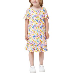 Girls Summer Dress Bamboo Viscose Short Sleeve Off Shoulder Casual Dresses in Saudi Arabia
