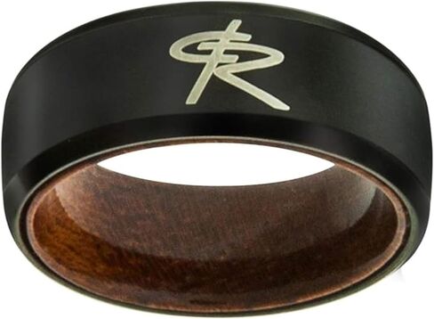 One Moment In Time J195 Size 8-13 Black Magic Tungsten with Wood Sleeve Ring Ring Mormon LDS CTR in Saudi Arabia