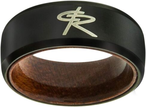 One Moment In Time J195 Size 8-13 Black Magic Tungsten with Wood Sleeve Ring Ring Mormon LDS CTR in Saudi Arabia