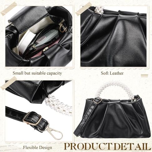 4 Pcs Evening Clutch Pearl Purses Jewelry Gift Sets Women Clutch Bag, Pearl Earrings Necklace and Bracelet in Saudi Arabia