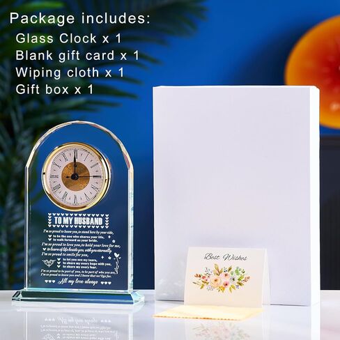 Dad Gifts - Delicate Dad Birthday Gifts from Daughter Son ,Christmas Fathers Day Birthday Gifts for Dad, Ideas, Glass Clock Gift, Birthday Gifts for Dad Who Wants Nothing (Battery not Included) (Dad Gifts) in Kuwait