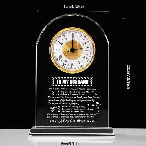 Dad Gifts - Delicate Dad Birthday Gifts from Daughter Son ,Christmas Fathers Day Birthday Gifts for Dad, Ideas, Glass Clock Gift, Birthday Gifts for Dad Who Wants Nothing (Battery not Included) (Dad Gifts) in Kuwait