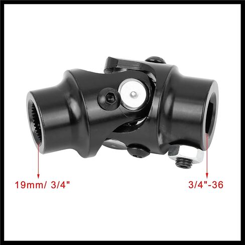 3/4 "-36 Spline x 3/4" DD مقرنة توجيه السيارة السوداء U المشتركة لموستانج II رف الطاقة مادة متينة in Saudi Arabia