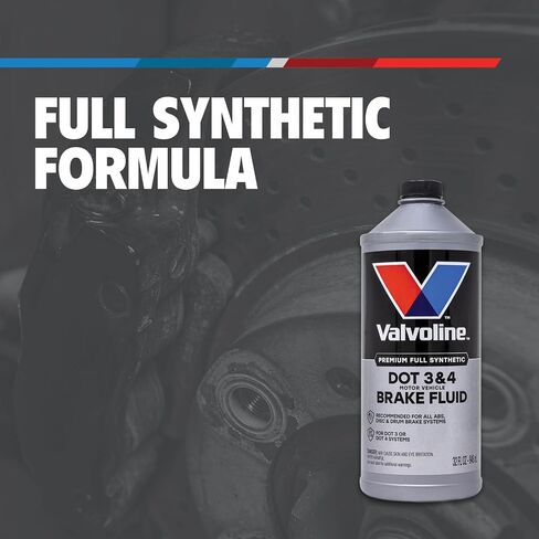 Valvoline DOT 3 & 4 Synthetic Brake Fluid with High Boiling Point, Corrosion Protection, Vapor Lock Resistance, Compatible with ABS, Disc and Drum Brake Systems, 12oz in Saudi Arabia