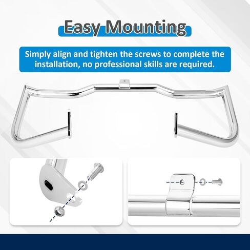 Wsays Highway Crash Bar 1 1/4" Diameter Front Engine Guard Flat-Sharp Angle Compatible with Harley Touring Street Electra Glide Road King 1997-2008 (Without Lower Fairing), Gloss Black in Saudi Arabia