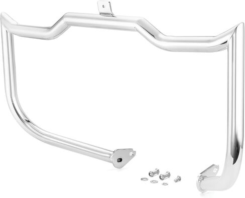 Wsays Highway Crash Bar 1 1/4" Diameter Front Engine Guard Flat-Sharp Angle Compatible with Harley Touring Street Electra Glide Road King 1997-2008 (Without Lower Fairing), Gloss Black in Saudi Arabia