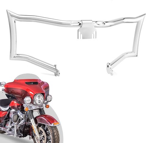 Wsays Front Crash Bar Highway Engine Guard بقطر 1 1/4 بوصة متوافق مع Harley Touring Street Electra Glide Road King 2009-2023 (بدون هدية سفلية)، كروم in Saudi Arabia