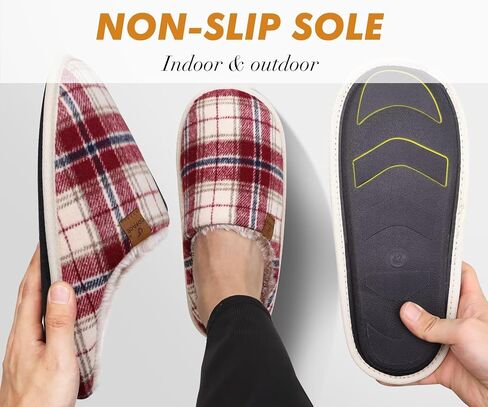 COFACE Womens Cozy Memory Foam Scuff Slippers Warm Slip On House Shoes | Ladies, Fuzzy, Arch Support, Faux Fur Lining, Indoor Outdoor Rubber Sole in Saudi Arabia