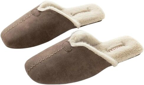 URAWOW Fleece Lined Mules for Women Men Closed-Toe Slippers Chic House Shoes Sandals Indoor Outdoor in Kuwait