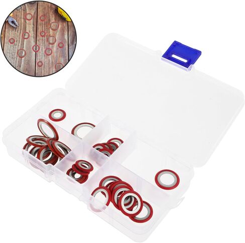 Luxshiny 30pcs Automotive Air Conditioning Compressor Gasket Kit Sealing Washers for Easy Installation Replacement Assortment for Various Vehicle Models in Saudi Arabia