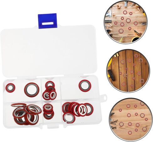 Luxshiny 30pcs Automotive Air Conditioning Compressor Gasket Kit Sealing Washers for Easy Installation Replacement Assortment for Various Vehicle Models in Saudi Arabia
