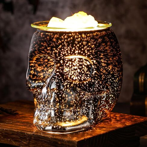 سخان تذوب الشمع، سخان شمع الهالوين المعطر بمصباح كهربائي، موقد شموع جمجمة كهربائي، مذيب شموع عطر الهالوين لغرفة المنزل والمكتب والهدايا، جمجمة قوطية in Kuwait