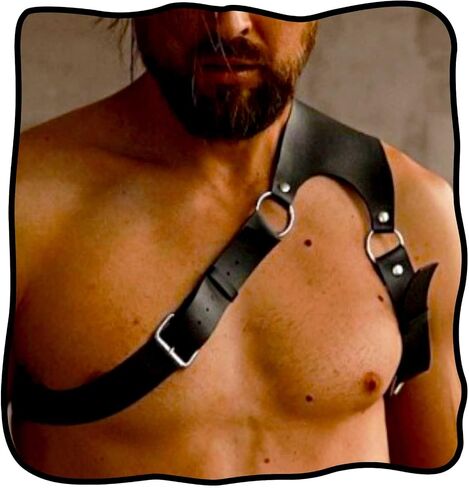 Fstrend Men Chest Harness Black Leather Shoulder Strap Belt Fashion Rave Body Accessory in Saudi Arabia