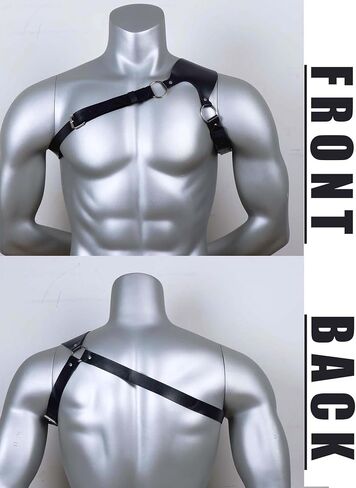 Fstrend Men Chest Harness Black Leather Shoulder Strap Belt Fashion Rave Body Accessory in Saudi Arabia