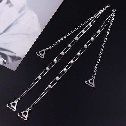 2Pcs Pearls Bra Straps Bra Shoulder Chain Wedding Bridal Underwear Detachable Straps Chain for Women Blackless Dress Body Jewelry in Saudi Arabia