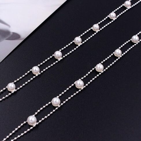 2Pcs Pearls Bra Straps Bra Shoulder Chain Wedding Bridal Underwear Detachable Straps Chain for Women Blackless Dress Body Jewelry in Saudi Arabia