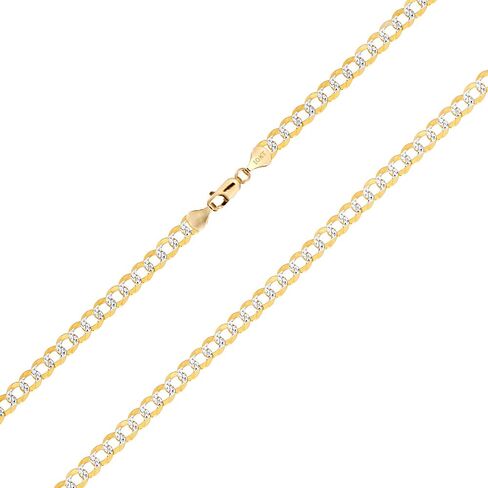 Nuragold 10k الذهب الأصفر الحقيقي الصلبة الكوبية كبح الارتباط 6mm قطع الماس تمهيد سلسلة سوار (7 "-9") اثنين من لهجة المجوهرات الإيطالية للرجال in Saudi Arabia