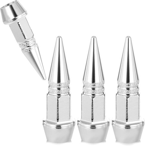 4 Packs Spiked Aluminum Valve Stem Caps, Universal Stem Covers Heavy Duty Tire Caps Dust-Proof Air-Proof Valve Covers for Cars SUVs Trucks Motorcycles Bicycles in Saudi Arabia
