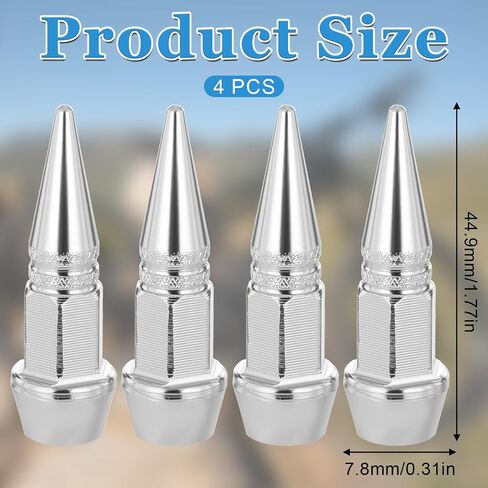 4 Packs Spiked Aluminum Valve Stem Caps, Universal Stem Covers Heavy Duty Tire Caps Dust-Proof Air-Proof Valve Covers for Cars SUVs Trucks Motorcycles Bicycles in Saudi Arabia