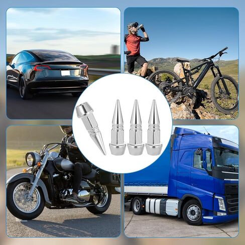 4 Packs Spiked Aluminum Valve Stem Caps, Universal Stem Covers Heavy Duty Tire Caps Dust-Proof Air-Proof Valve Covers for Cars SUVs Trucks Motorcycles Bicycles in Saudi Arabia