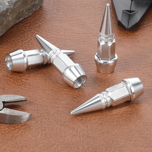 4 Packs Spiked Aluminum Valve Stem Caps, Universal Stem Covers Heavy Duty Tire Caps Dust-Proof Air-Proof Valve Covers for Cars SUVs Trucks Motorcycles Bicycles in Saudi Arabia