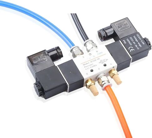 4V320-10 2 Position 5 Ways Pneumatic Solenoid Valve Air 3/8 Exhaust 1/4 Replaceable 12V 24V 36V 110V 220V 380V Fitting(AC220V 8MM) in Saudi Arabia